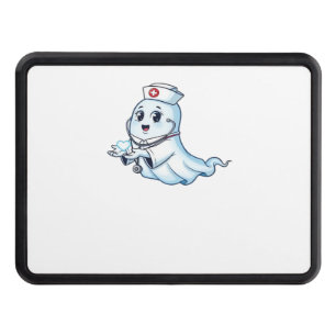 Ghost Nurse Spookily Caring and Whimsically Haunt Hitch Cover