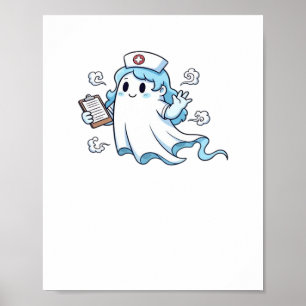 Ghost Nurse Spookily Caring and Whimsically Haunt Poster