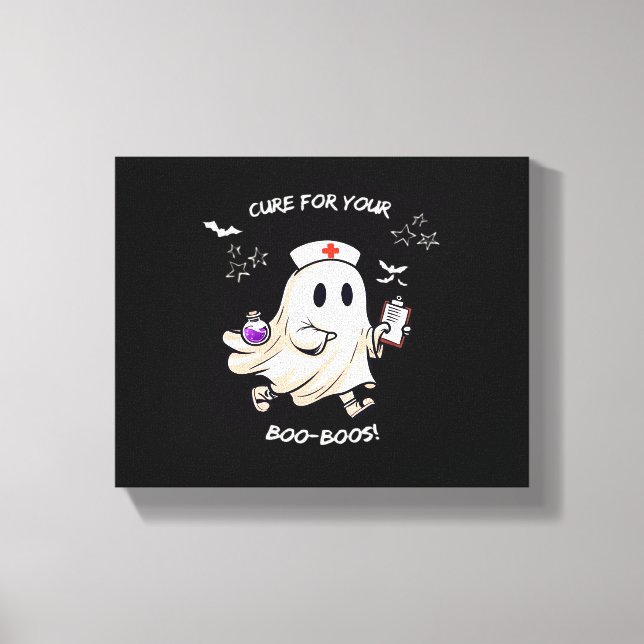 Ghost Nurse with Magical Potion – Cure for Your Bo Canvas Print (Front)