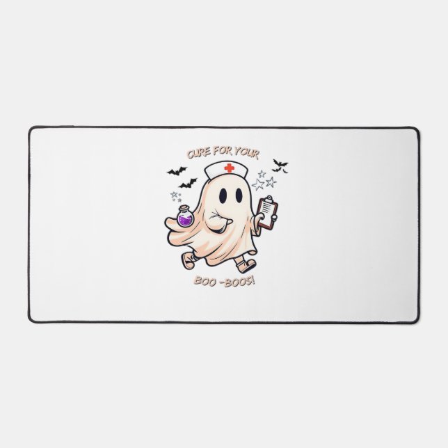 Ghost Nurse with Magical Potion – Cure for Your Bo Desk Mat (Front)