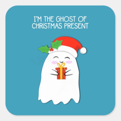 Ghost of christmas past square sticker