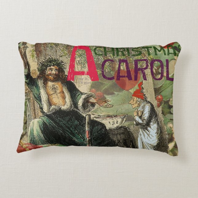 Ghost of Christmas Present Illustration Scrooge Accent Pillow (Back)