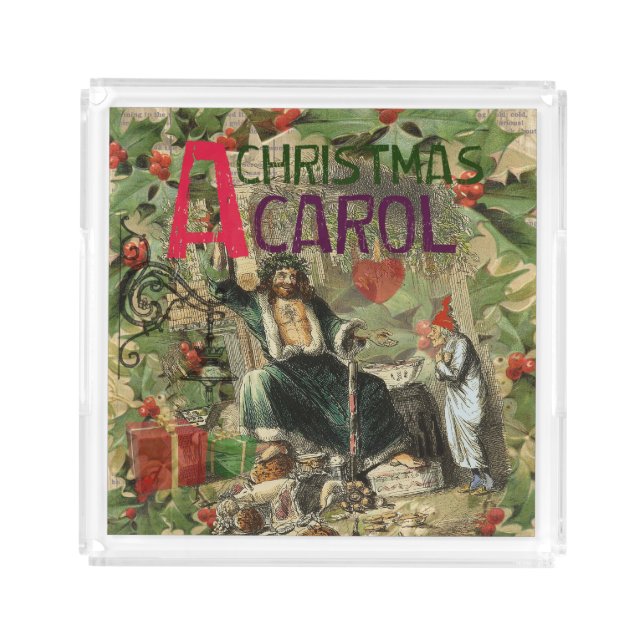 Ghost of Christmas Present Illustration Scrooge Acrylic Tray (Front)