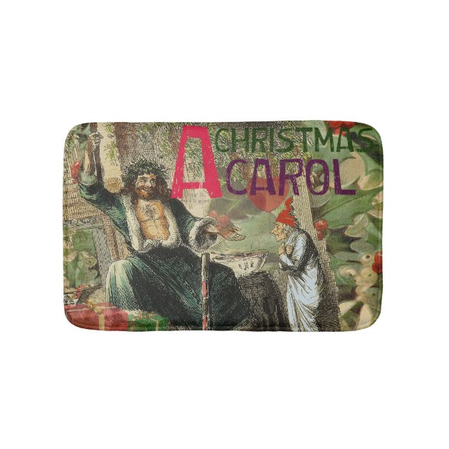 Ghost of Christmas Present Illustration Scrooge Bath Mat (Front)