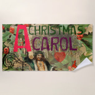 Ghost of Christmas Present Illustration Scrooge Beach Towel