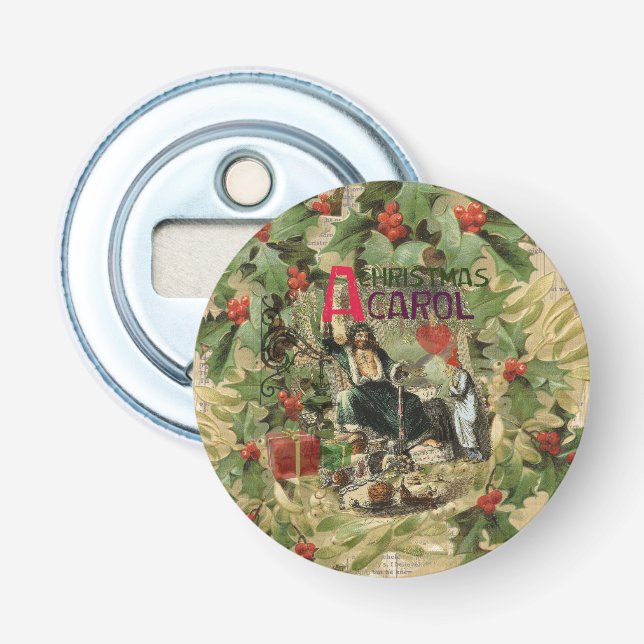 Ghost of Christmas Present Illustration Scrooge Bottle Opener (Front)