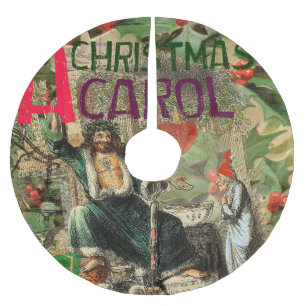 Ghost of Christmas Present Illustration Scrooge Brushed Polyester Tree Skirt