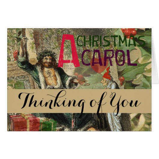 Ghost of Christmas Present Illustration Scrooge Cards (Front Horizontal)