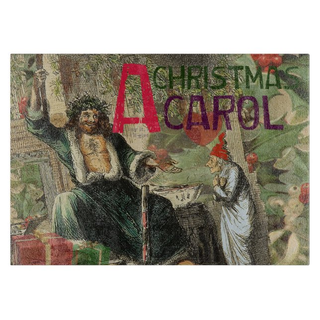 Ghost of Christmas Present Illustration Scrooge Cutting Board (Front)