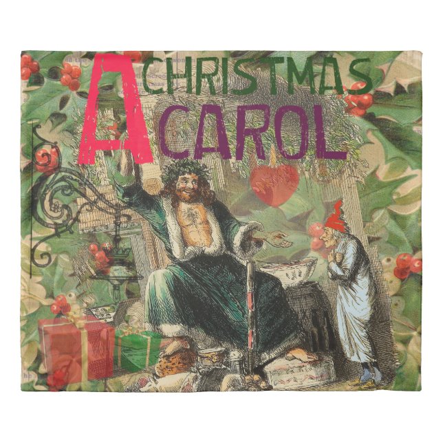 Ghost of Christmas Present Illustration Scrooge Duvet Cover (Front)