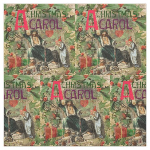 Ghost of Christmas Present Illustration Scrooge Fabric