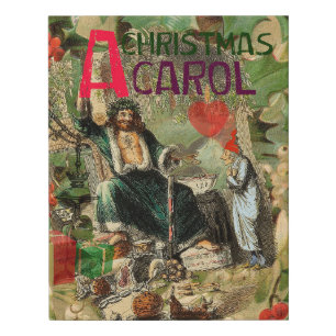 Ghost of Christmas Present Illustration Scrooge Faux Canvas Print