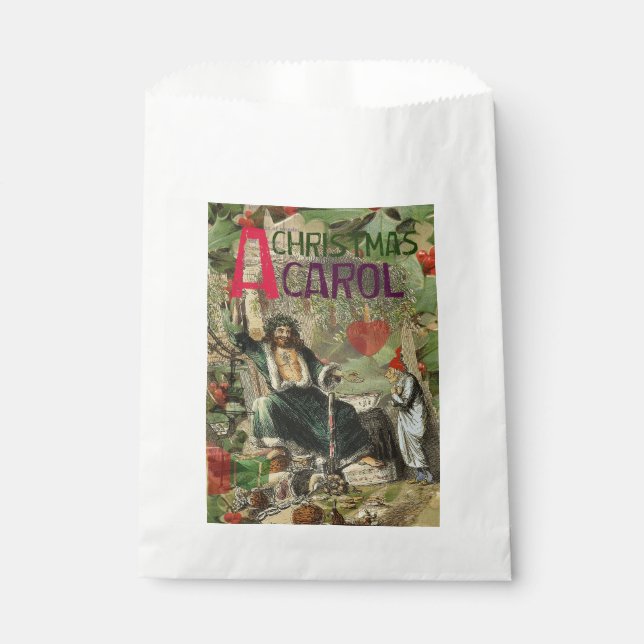 Ghost of Christmas Present Illustration Scrooge Favor Bag (Front)
