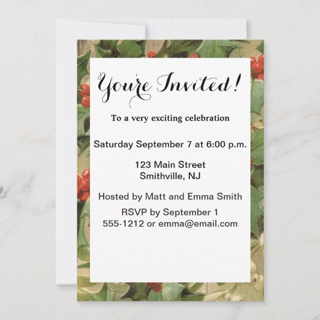 Ghost of Christmas Present Illustration Scrooge Invitation (Front)