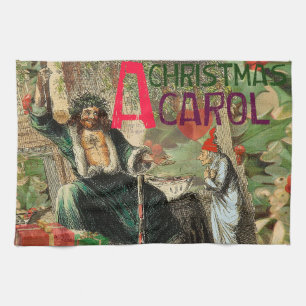 Ghost of Christmas Present Illustration Scrooge Kitchen Towel