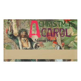 Ghost of Christmas Present Illustration Scrooge Name Tag