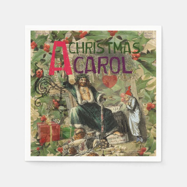 Ghost of Christmas Present Illustration Scrooge Napkins (Front)