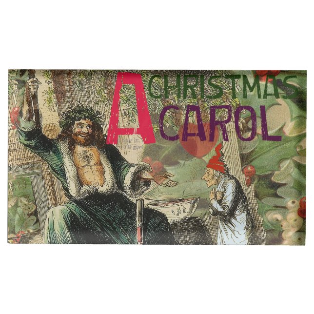 Ghost of Christmas Present Illustration Scrooge Place Card Holder (Front)