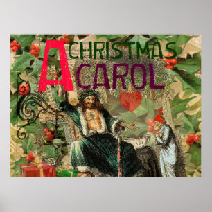 Ghost of Christmas Present Illustration Scrooge Poster