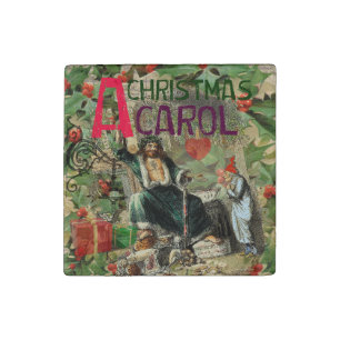 Ghost of Christmas Present Illustration Scrooge Stone Magnet