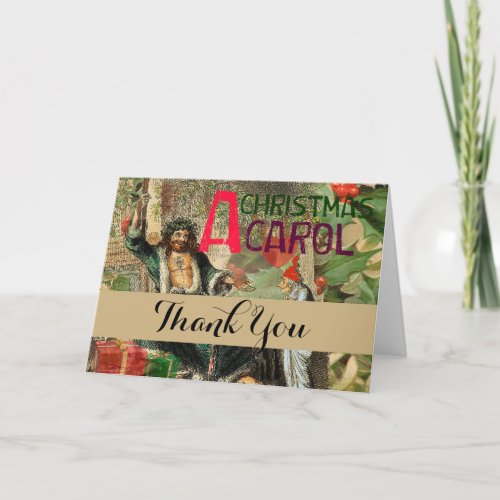 Ghost of Christmas Present Illustration Scrooge Thank You Card