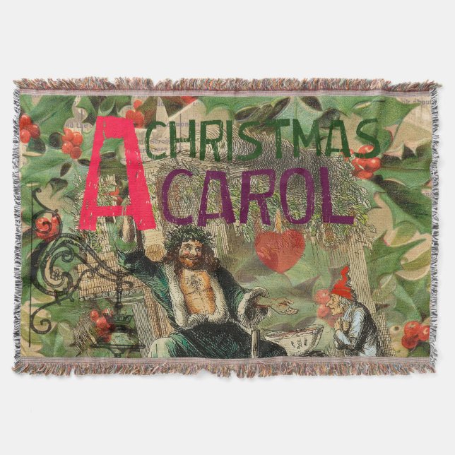 Ghost of Christmas Present Illustration Scrooge Throw Blanket (Front)
