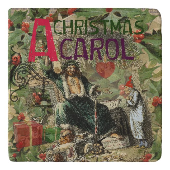 Ghost of Christmas Present Illustration Scrooge Trivet (Front)