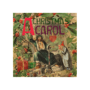 Ghost of Christmas Present Illustration Scrooge Wood Wall Art