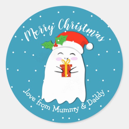 ghost of Christmas present merry gift Classic Round Sticker