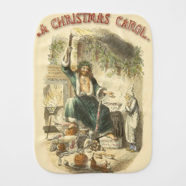 Ghost of Christmas Present Scrooge  Burp Cloth (Front)