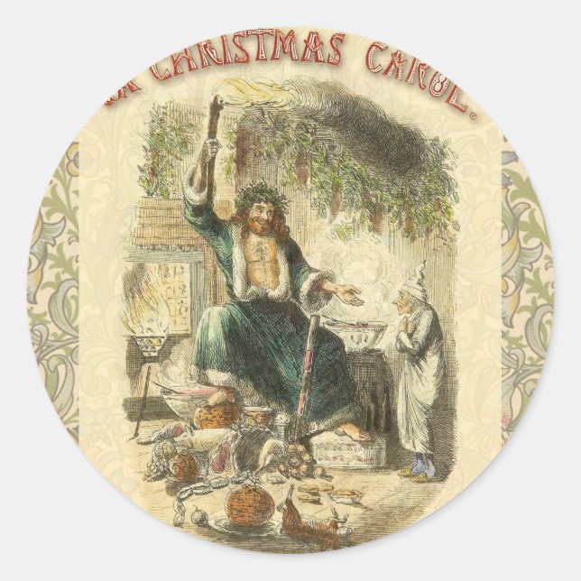 Ghost of Christmas Present Scrooge  Classic Round Sticker (Front)