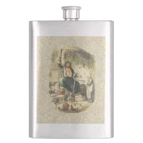 Ghost of Christmas Present Scrooge  Hip Flask