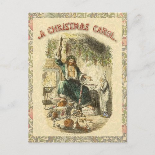 Ghost of Christmas Present Scrooge  Holiday Postcard