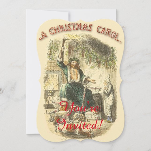 Ghost of Christmas Present Scrooge  Invitation (Front)