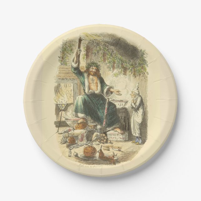 Ghost of Christmas Present Scrooge  Paper Plates (Front)