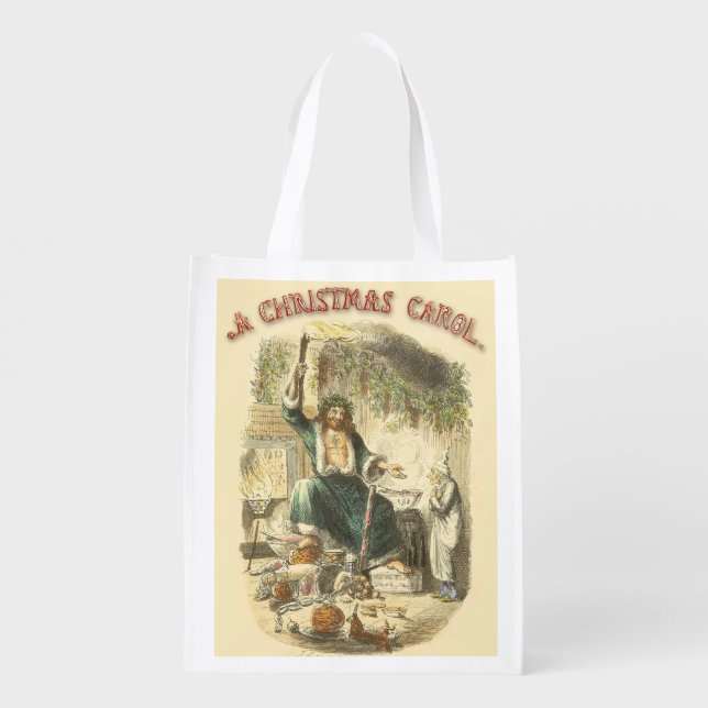 Ghost of Christmas Present Scrooge  Reusable Grocery Bag (Back)