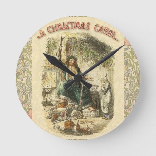 Ghost of Christmas Present Scrooge  Round Clock