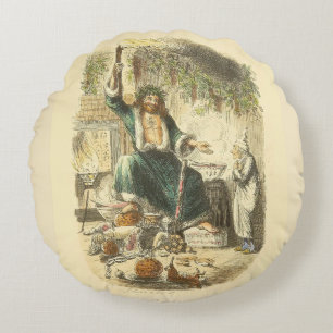 Ghost of Christmas Present Scrooge Round Pillow