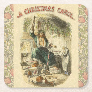 Ghost of Christmas Present Scrooge Square Paper Coaster