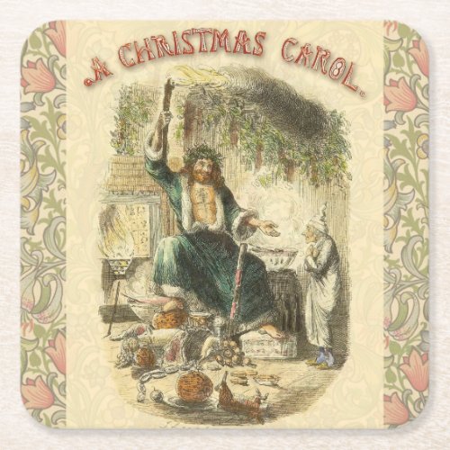 Ghost of Christmas Present Scrooge  Square Paper Coaster