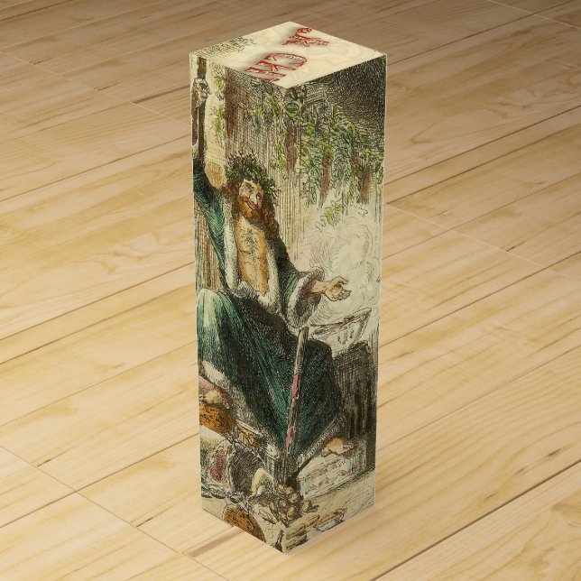 Ghost of Christmas Present Scrooge  Wine Box (Front)