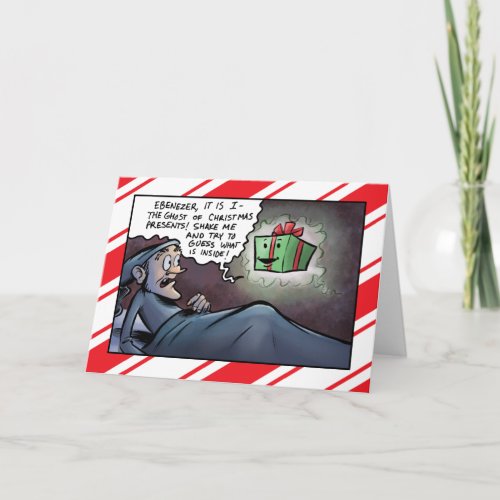 Ghost of Christmas Presents Scrooge greeting card