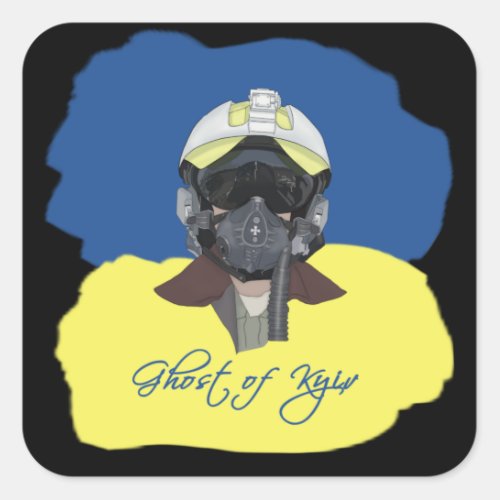 Ghost of Kyiv Pilot defender of Kyiv Square Sticker