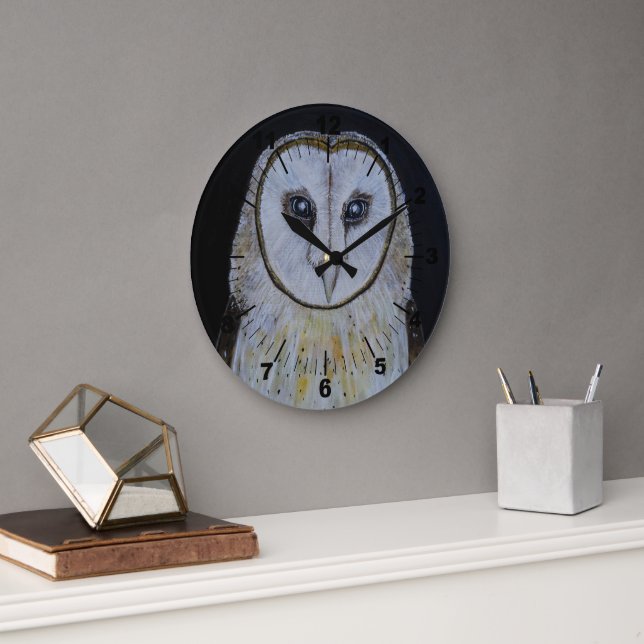 Ghost of the Night Painting by Alfred Fox Large Clock (Office)