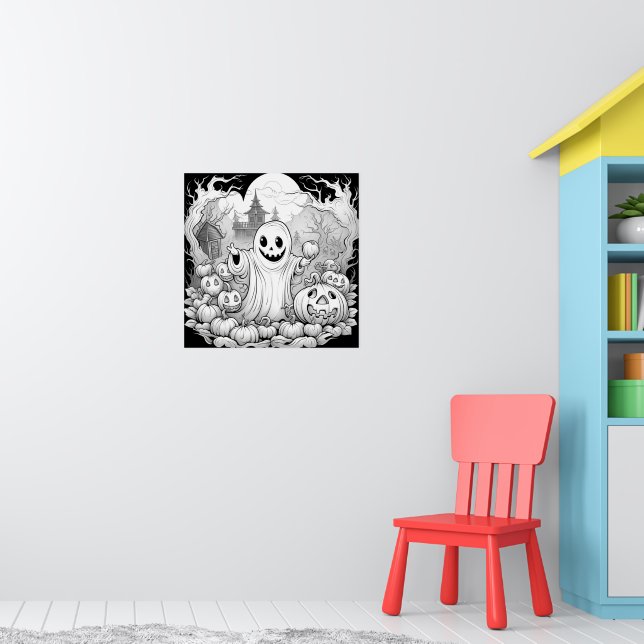 Ghost Of The Pumpkin Patch Color Yourself  Poster (Nursery 1)