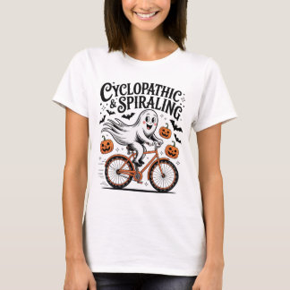 Ghost on Bicycle Cyclopathic and Spiraling T-Shirt