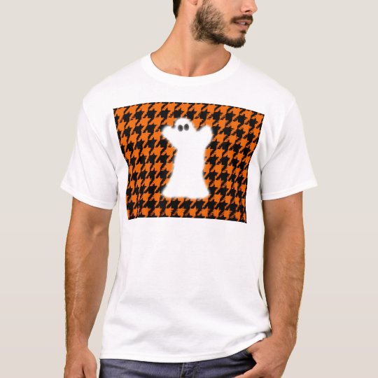 Ghost On Halloween Houndstooth T-Shirt