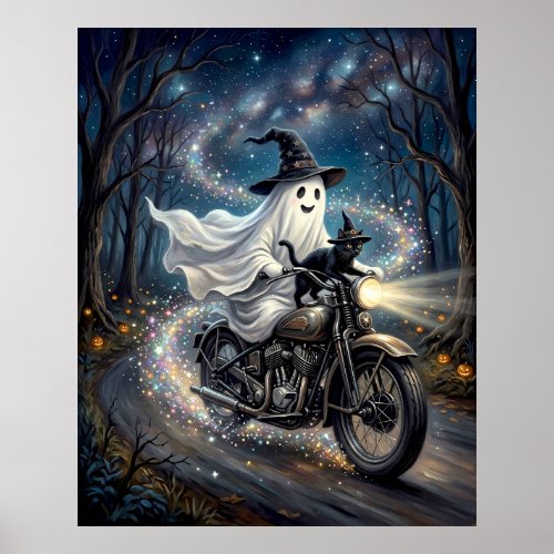 Ghost on Motorbike Poster
