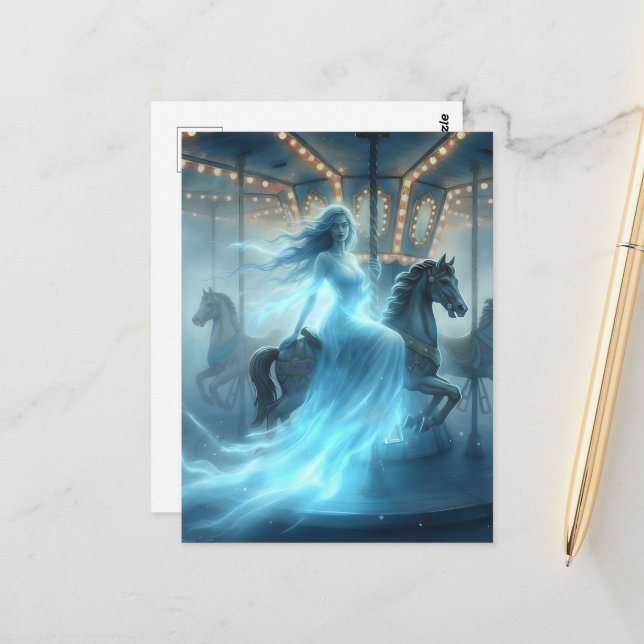 Ghost on the Carousel Postcard (Front/Back In Situ)