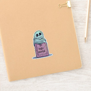 Ghost on Tombstone Sticker
